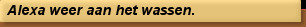 Alexa weer aan het wassen.
