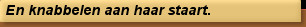 En knabbelen aan haar staart.