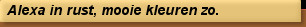 Alexa in rust, mooie kleuren zo.