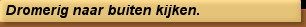 Dromerig naar buiten kijken.