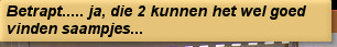 Betrapt..... ja, die 2 kunnen het wel goed vinden saampjes...