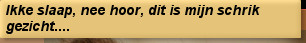 Ikke slaap, nee hoor, dit is mijn schrik gezicht....