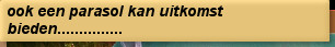 ook een parasol kan uitkomst bieden...............