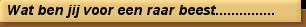 Wat ben jij voor een raar beest...............