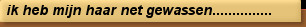 ik heb mijn haar net gewassen...............